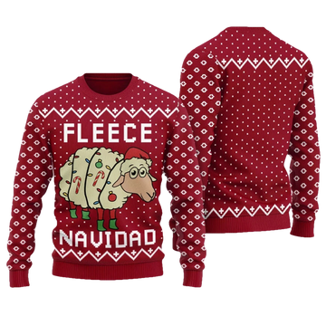 Funny Sheep Fleece Navidad Ugly Christmas Sweater - Moonbestprint