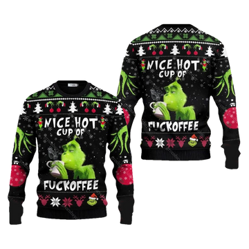 Funny Coffee Grinch Ugly Christmas Sweater - Moonbestprint