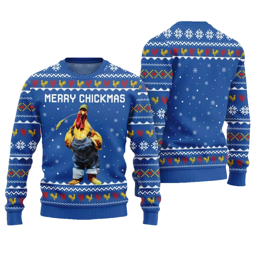 Funny Chicken Merry Chickmas Ugly Christmas Sweater - Moonbestprint