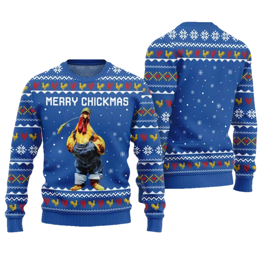 Funny Chicken Merry Chickmas Ugly Christmas Sweater - Moonbestprint