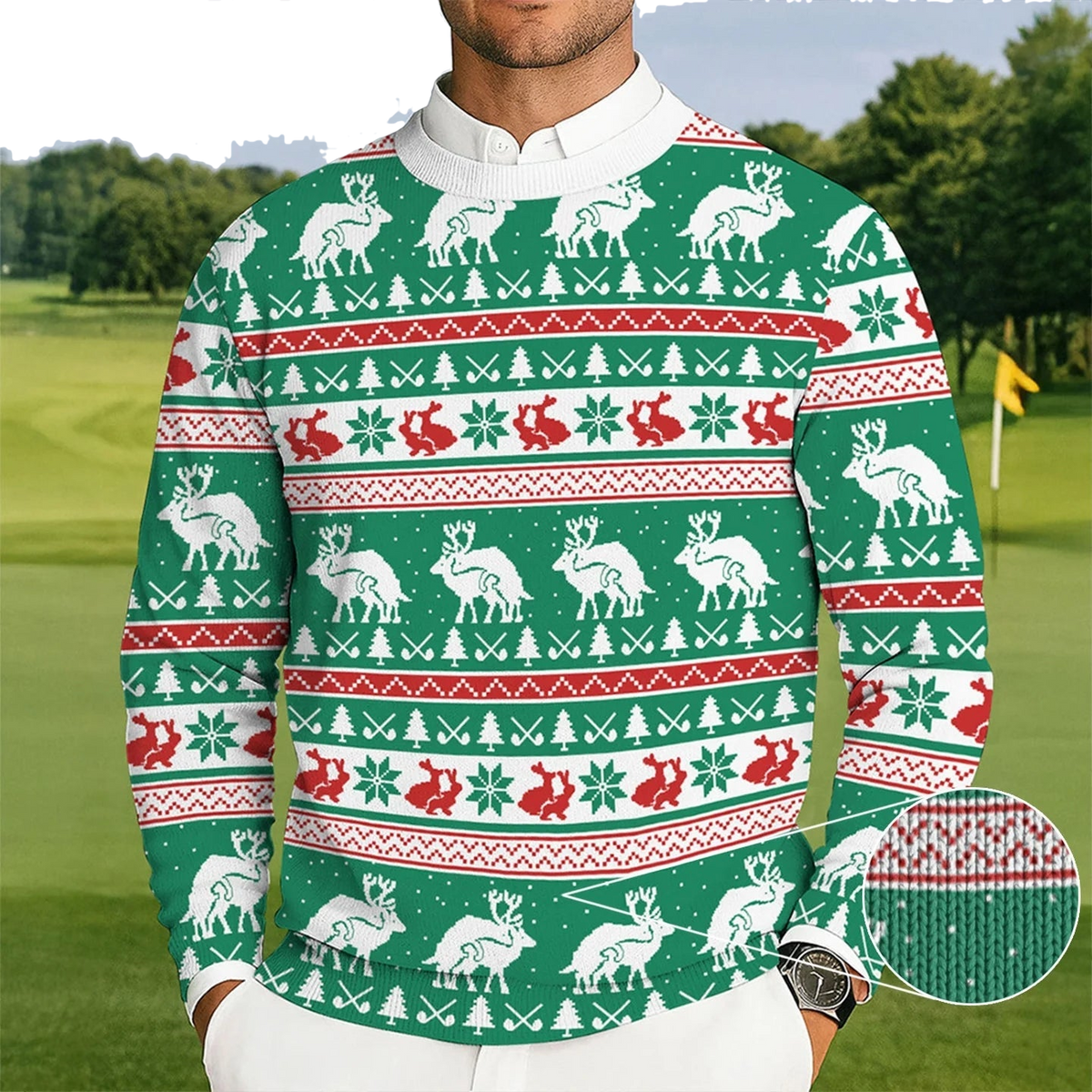 Funny Adult Naughty Reindeer Ugly Christmas Sweater - Moonbestprint