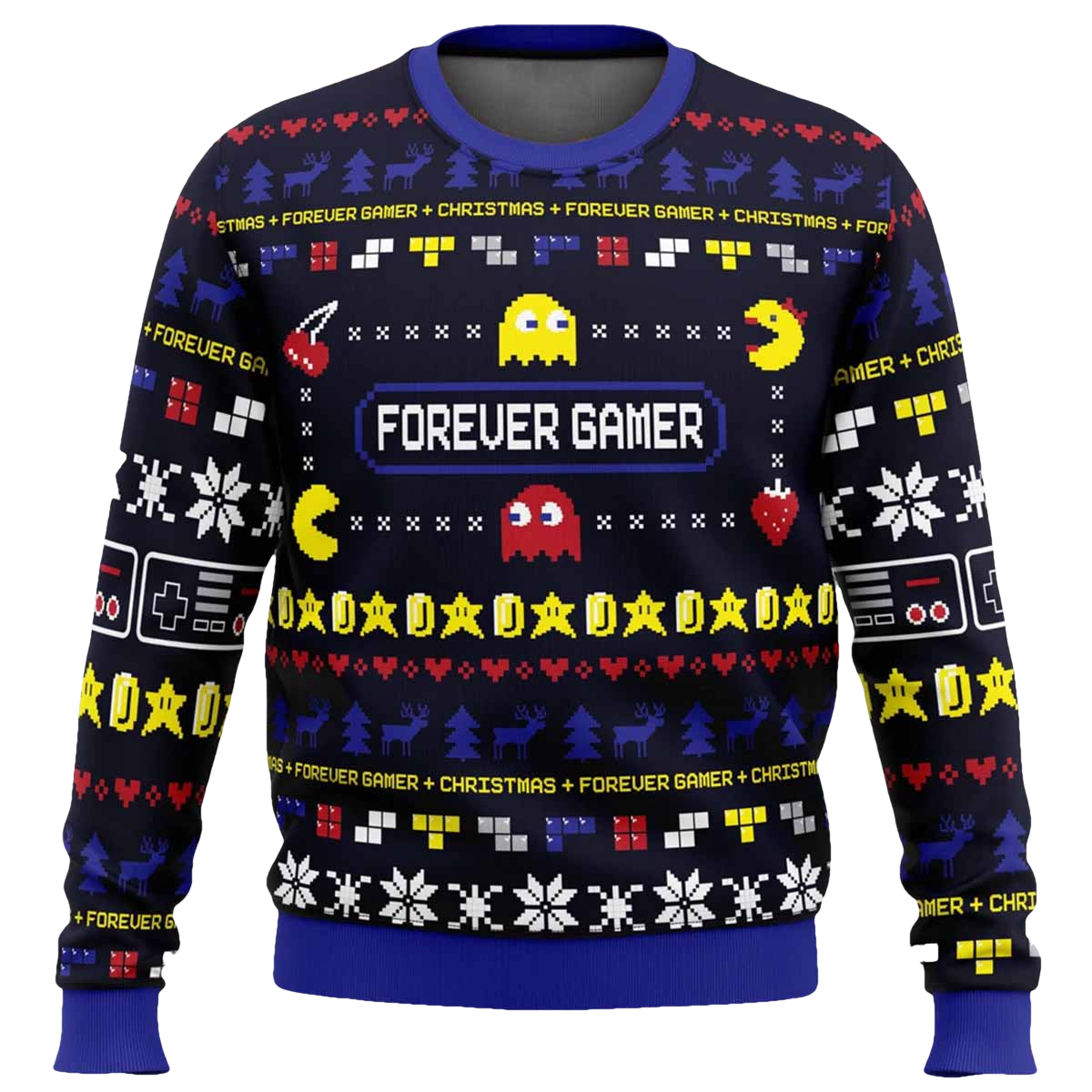 Forever Gamer Pac Man Ugly Christmas Sweater - Moonbestprint