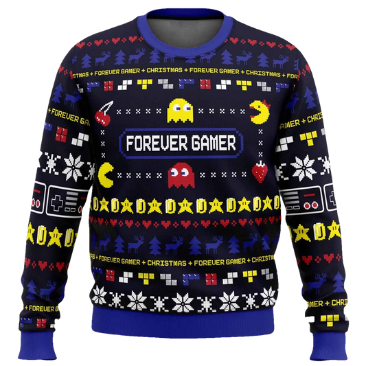 Forever Gamer Pac Man Ugly Christmas Sweater - Moonbestprint