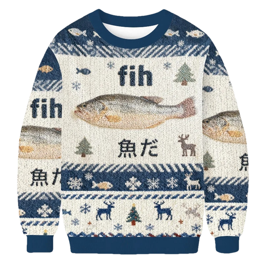 Fish Meme Fih Christmas Ugly Sweater - Moonbestprint