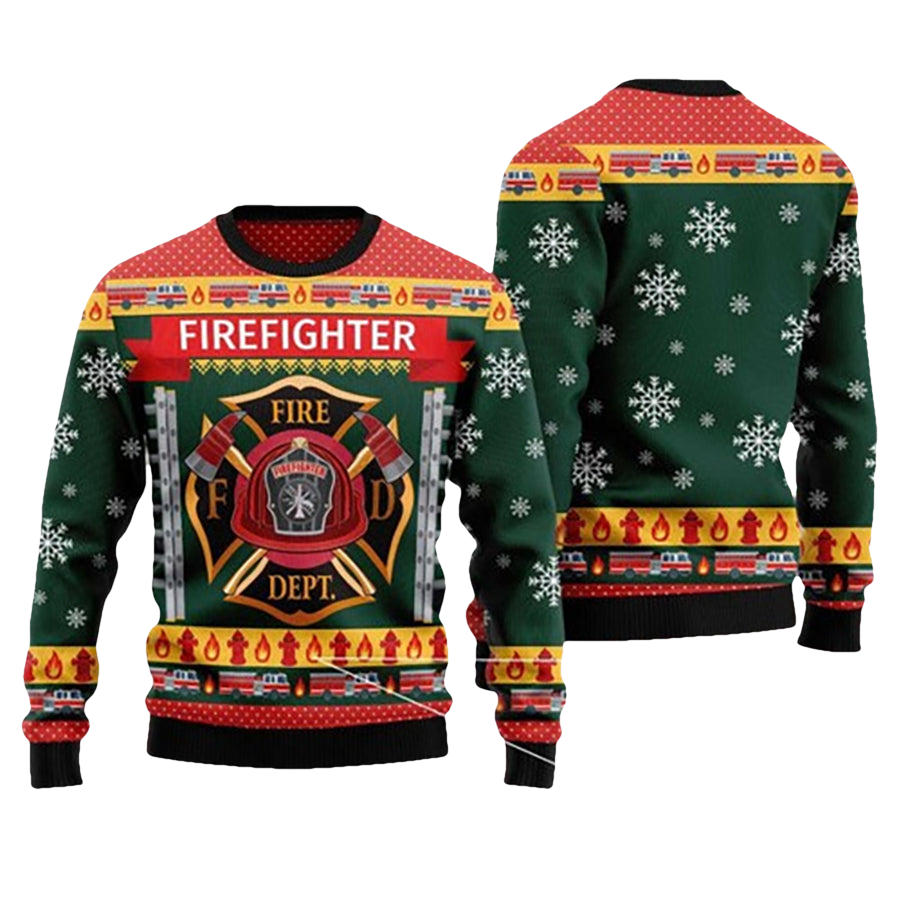 Firefighter Xmas Ugly Christmas Sweater - Moonbestprint