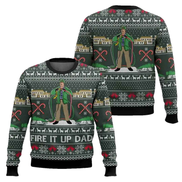 Fire It Up Dad Clark Griswold Ugly Christmas Sweater - Moonbestprint