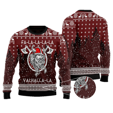 FaLaLaLa ValhallaLa Viking Ugly Christmas Sweater - Moonbestprint