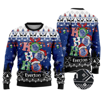 Everton Football Ho Ho Ho Ugly Christmas Sweater - Moonbestprint