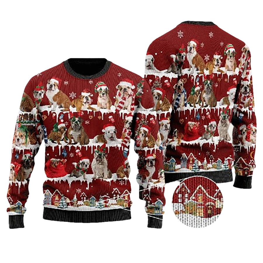 English Bulldog Ugly Christmas Sweater - Moonbestprint