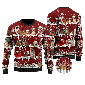 English Bulldog Ugly Christmas Sweater - Moonbestprint