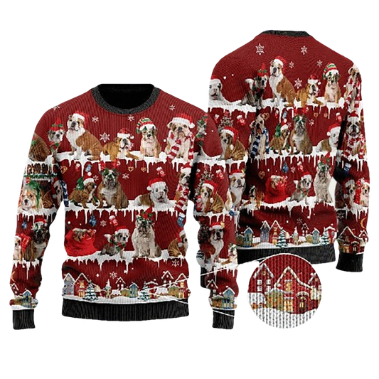 English Bulldog Ugly Christmas Sweater - Moonbestprint