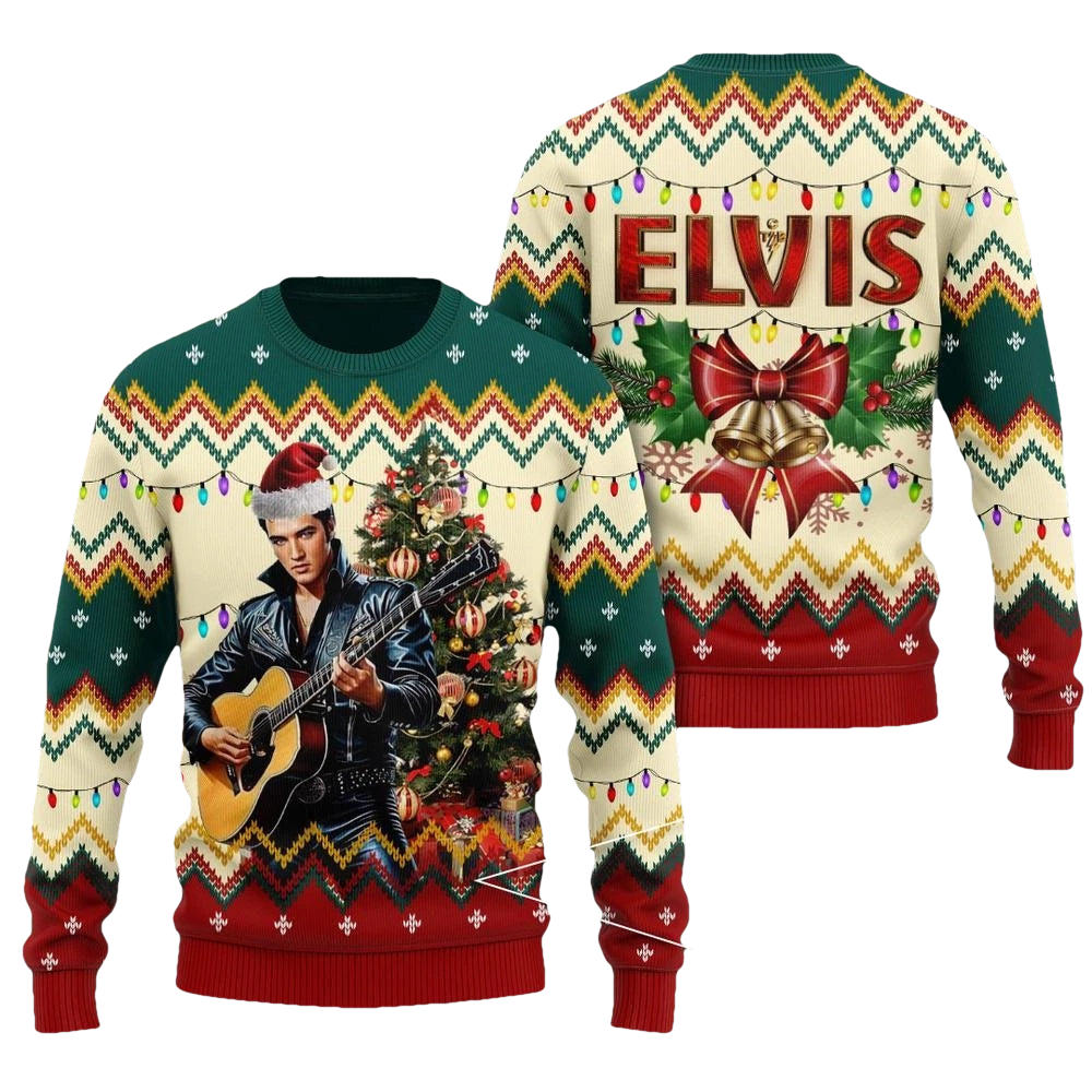 Elvis Presley Ugly Christmas Sweater - Moonbestprint