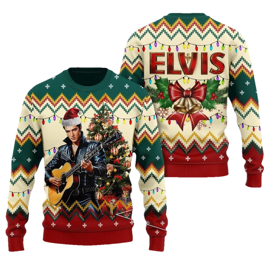 Elvis Presley Ugly Christmas Sweater - Moonbestprint
