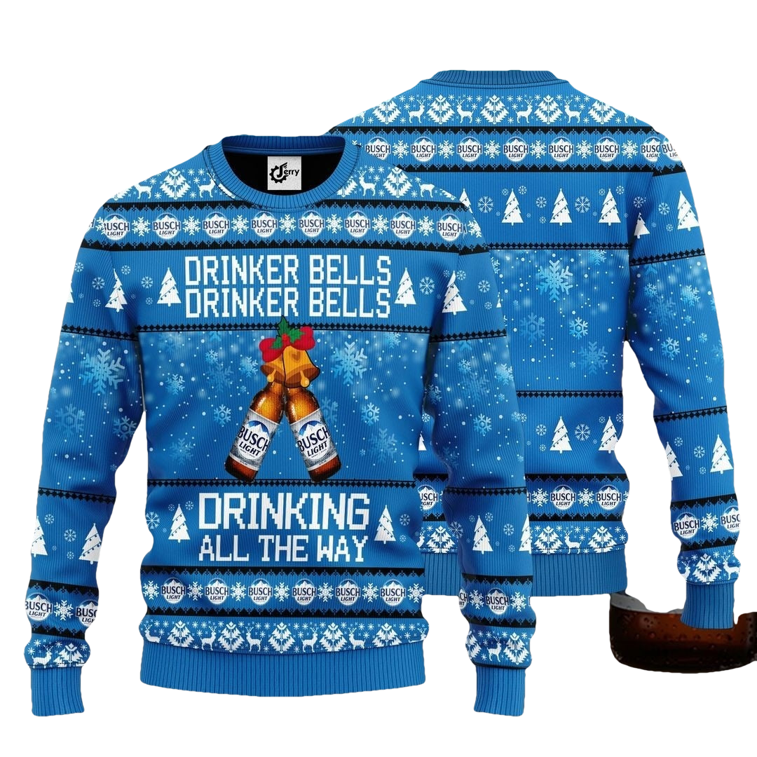 Drinker Bell Busch Light Beer Ugly Christmas Sweater - Moonbestprint
