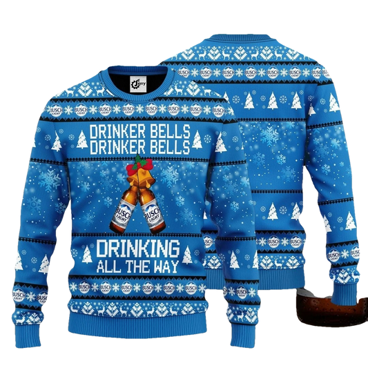 Drinker Bell Busch Light Beer Ugly Christmas Sweater - Moonbestprint