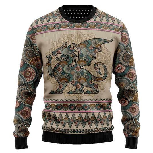 Dragon Mandala Ugly Christmas Sweater - Moonbestprint