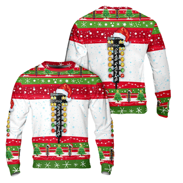 Drag Racing Christmas Tree Ugly Sweater - Moonbestprint