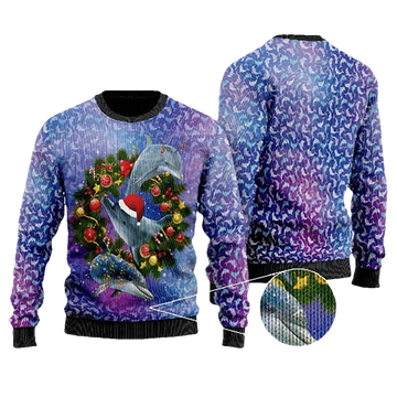 Dolphin Ugly Christmas Sweater - Moonbestprint