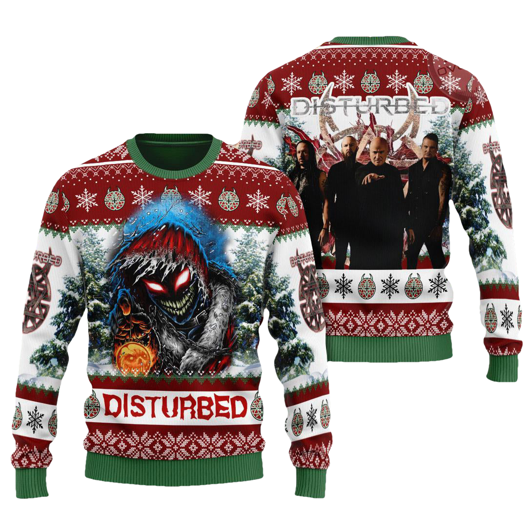 Disturbed Band Ugly Christmas Sweater - Moonbestprint
