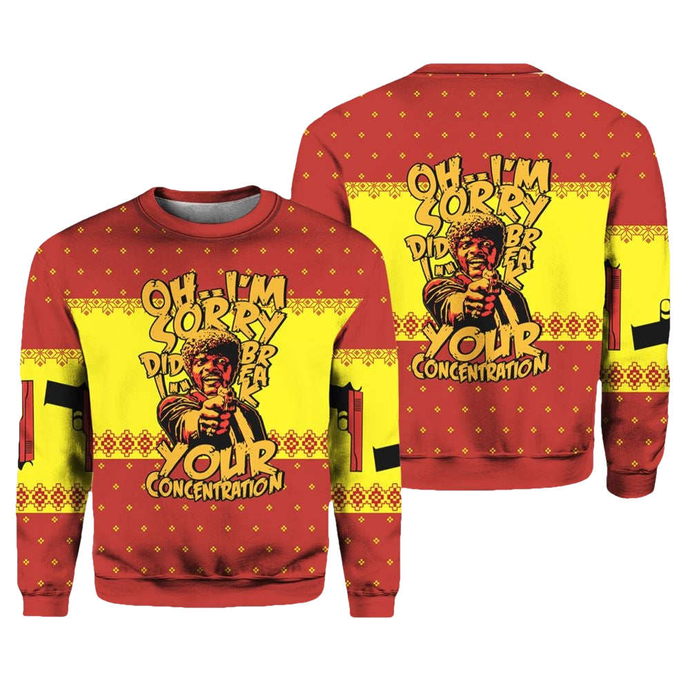 Did I Break Your Concentration Pulp Fiction Ugly Christmas Sweater - Moonbestprint