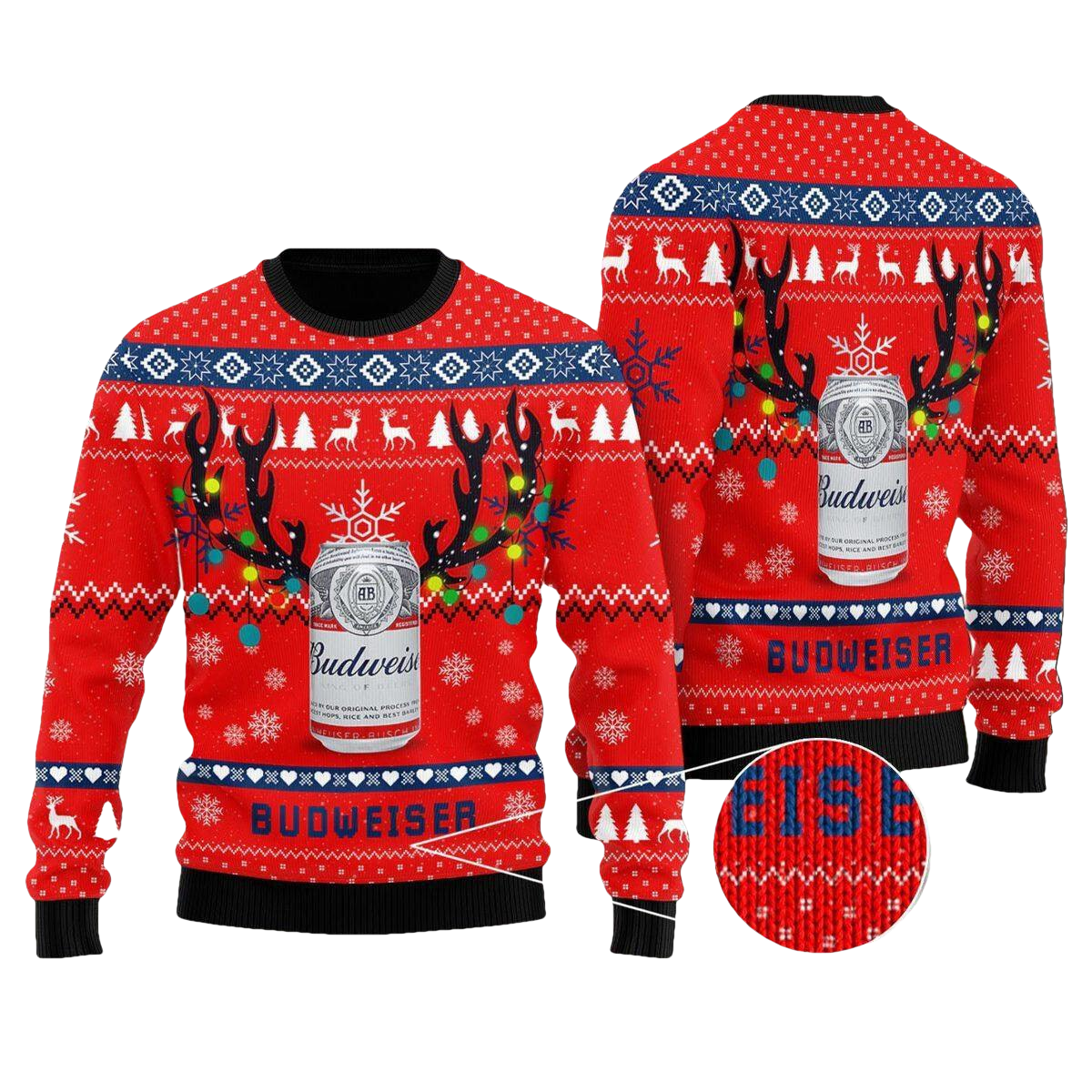 Deer Budweiser Ugly Christmas Sweater - Moonbestprint