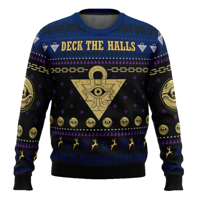 Deck The Halls Yugioh Ugly Christmas Sweater - Moonbestprint