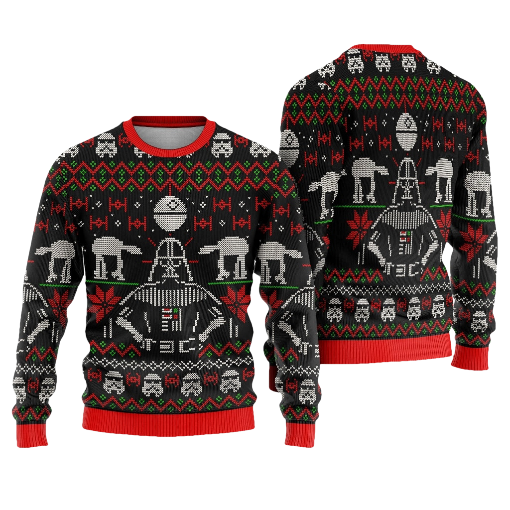 Dark Masked Galactic Overlord Star Wars Ugly Christmas Sweater - Moonbestprint