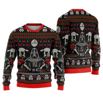 Dark Masked Galactic Overlord Star Wars Ugly Christmas Sweater - Moonbestprint