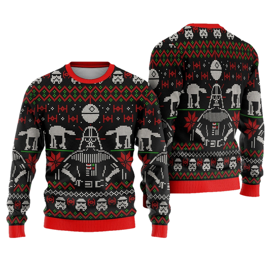 Dark Masked Galactic Overlord Star Wars Ugly Christmas Sweater - Moonbestprint