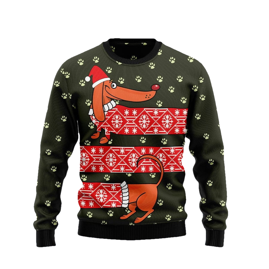 Dachshund Dog Paws Ugly Christmas Sweater - Moonbestprint