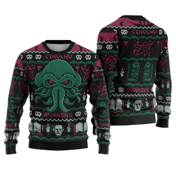 Cthulhu Awakens Ugly Christmas Sweater - Moonbestprint