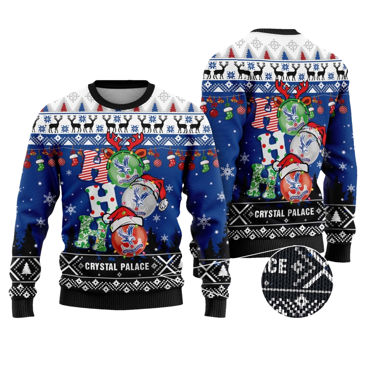 Crystal Palace Ho Ho Ho Ugly Christmas Sweater - Moonbestprint