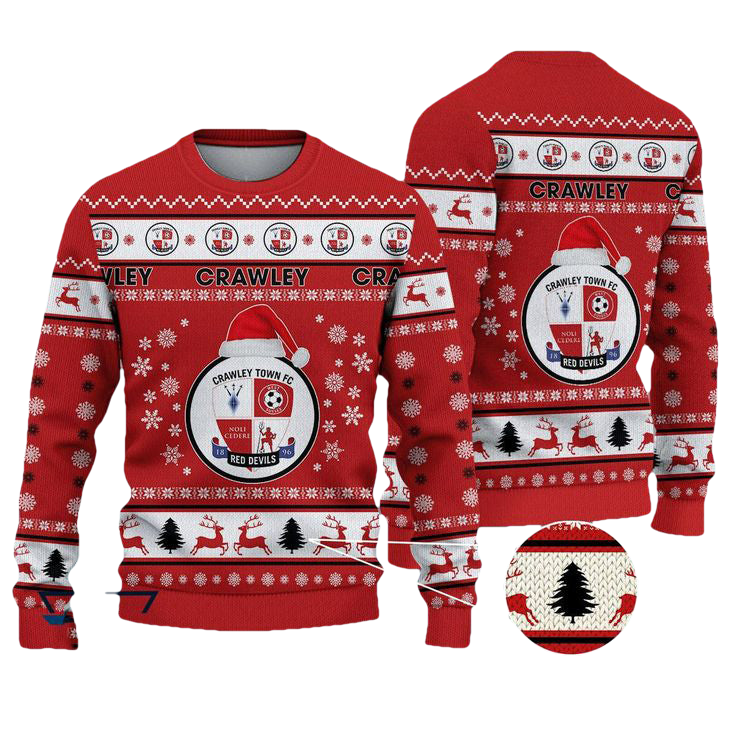 Crawley Town Football Ugly Christmas Sweater - Moonbestprint