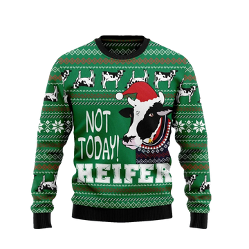 Cow Not Today Heifer Ugly Christmas Sweater - Moonbestprint
