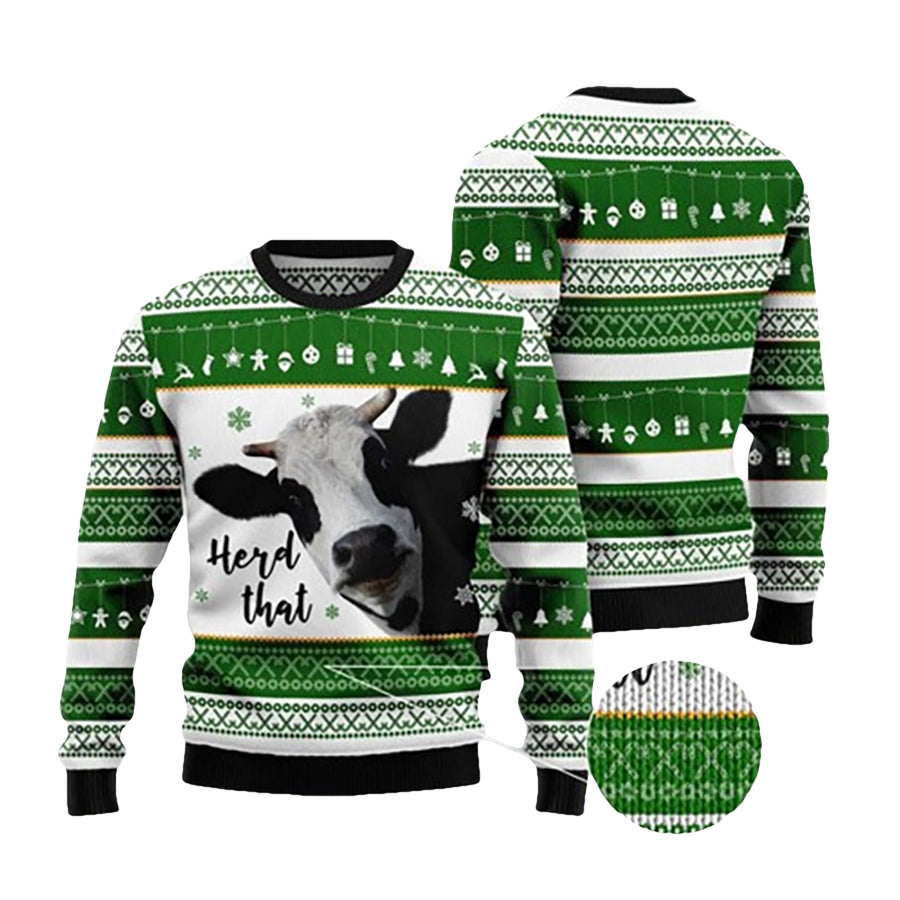 Cow Herd That Ugly Christmas Sweater - Moonbestprint