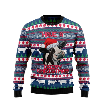 Cow Have A Dairy Christmas Ugly Sweater - Moonbestprint