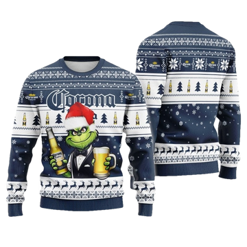 Corona Extra Grinch Christmas Ugly Sweater - Moonbestprint