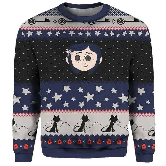 Coraline Halloween Ugly Sweater - Moonbestprint