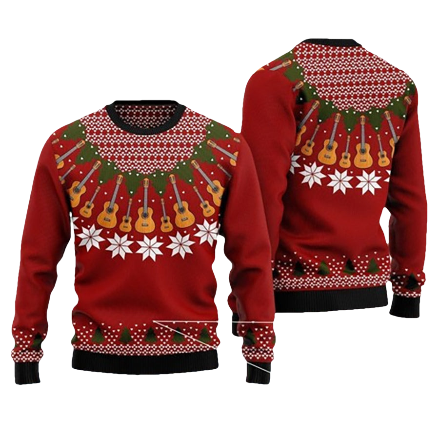 Classic Guitar Ugly Christmas Sweater - Moonbestprint