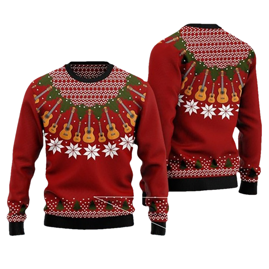Classic Guitar Ugly Christmas Sweater - Moonbestprint