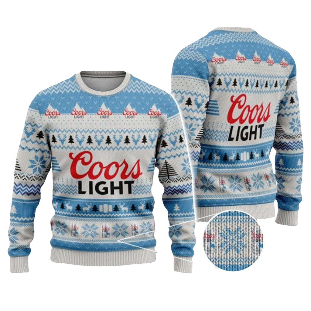 Classic Bright Coors Light Beer Ugly Christmas Sweater - Moonbestprint