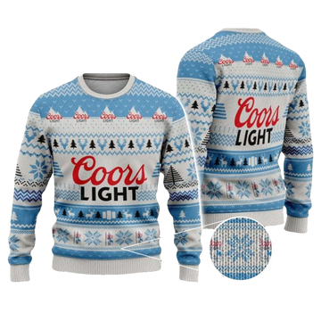 Classic Bright Coors Light Beer Ugly Christmas Sweater - Moonbestprint