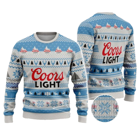 Classic Bright Coors Light Beer Ugly Christmas Sweater - Moonbestprint