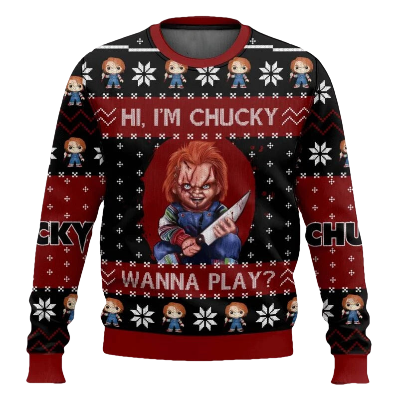 Chucky Wanna Play Ugly Christmas Sweater - Moonbestprint