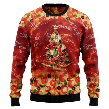 Christmas Tree Pizza Ugly Christmas Sweater - Moonbestprint