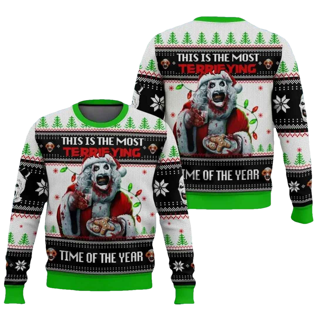 Christmas Terrifier Santa Ugly Christmas Sweater - Moonbestprint