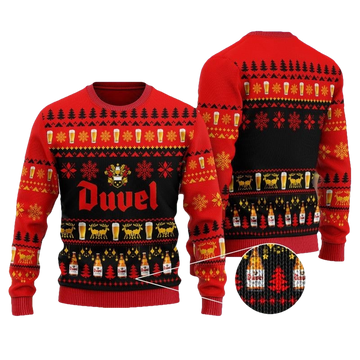 Christmas Scenes With Duvel Beer Ugly Sweater - Moonbestprint