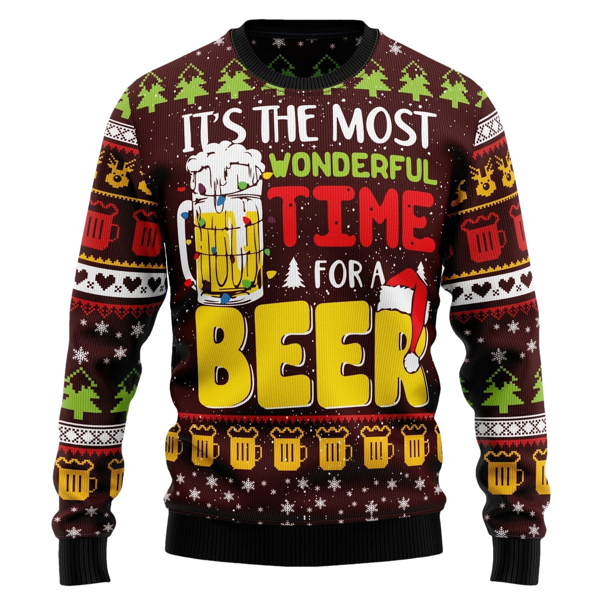 Christmas Most Wonderful Time For Beer Ugly Sweater - Moonbestprint