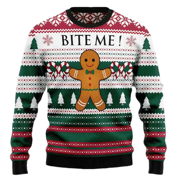 Christmas Cookies Bite Me Ugly Christmas Sweater - Moonbestprint