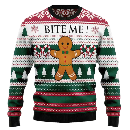 Christmas Cookies Bite Me Ugly Christmas Sweater - Moonbestprint